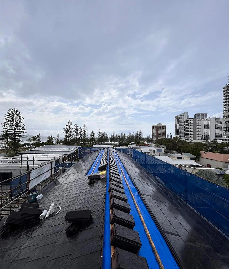 Volt solar tiles roof installation | image for the Volt Solar Tiles service page.